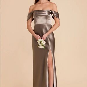 Elegant Off-Shoulder Satin Gown
